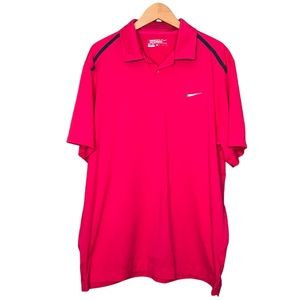 Nike Golf Dri-Fit Swoosh Polo Shirt Pink Short Sleeve Performance Golf Men’s XL